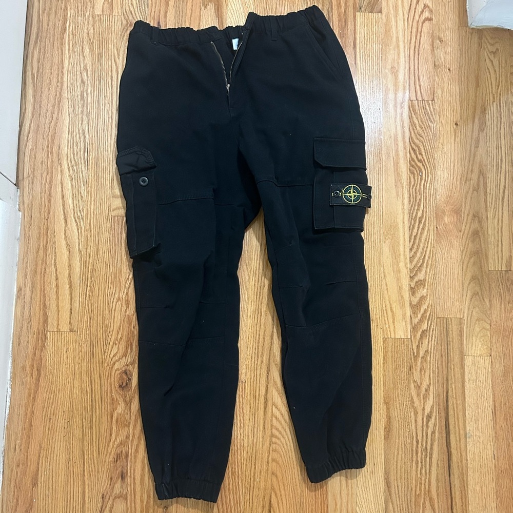 Black Stone Island Cargo Pants